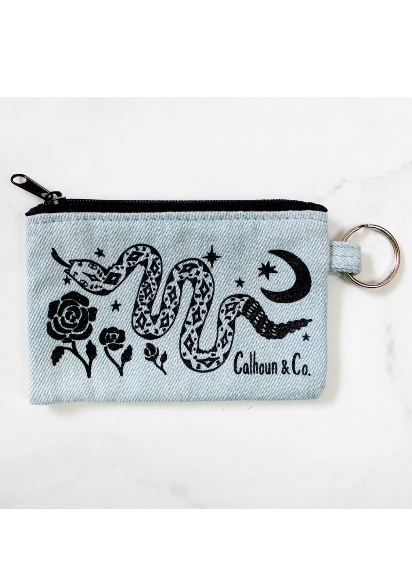 Snake Zipper Card Pouch with Keyring