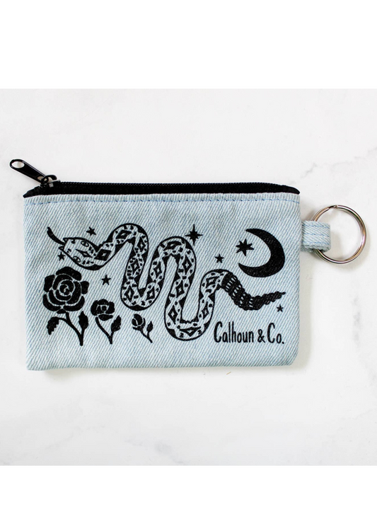 Snake Zipper Card Pouch with Keyring