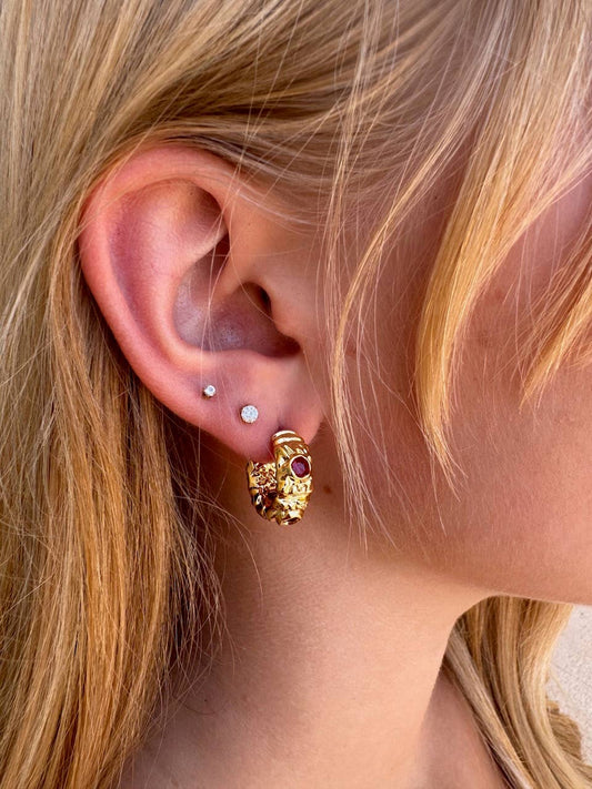 Elizabeth Textured Mini Hoops