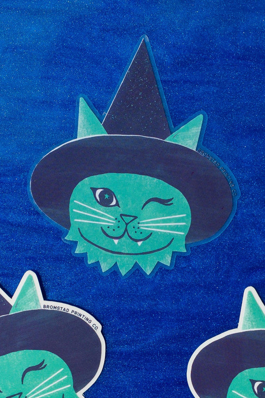 Witch Cat Clear Sticker