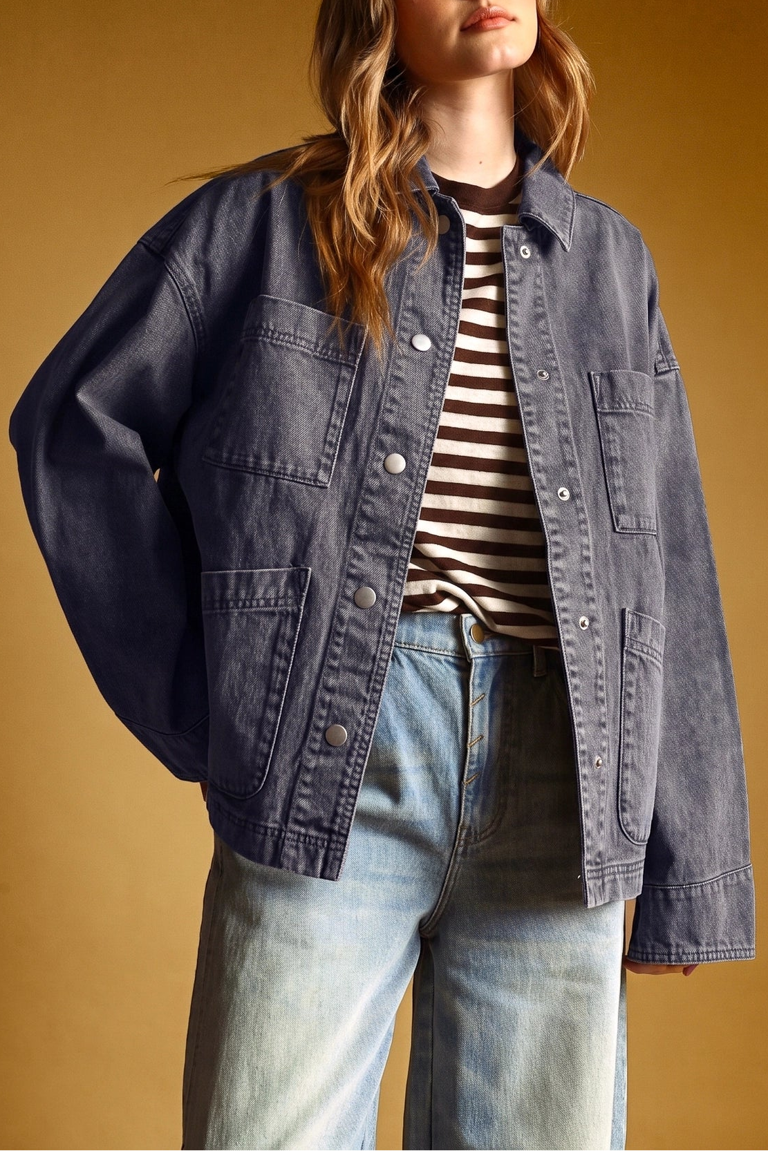 Vintage Washed Shacket | Navy
