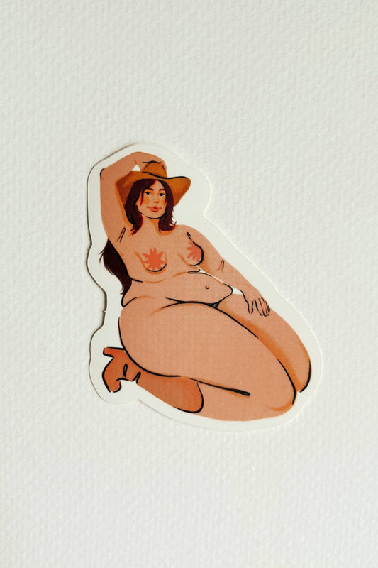 Cowgirl Sticker | Orange Starburst