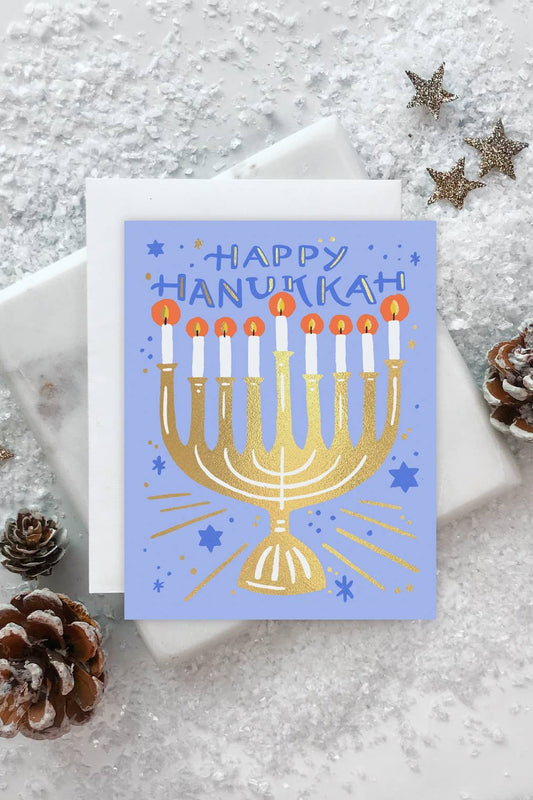 Starry Menorah Card