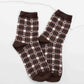 Plaid Heart Socks | Brown