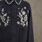 Folk Embroidered Jacket | Navy