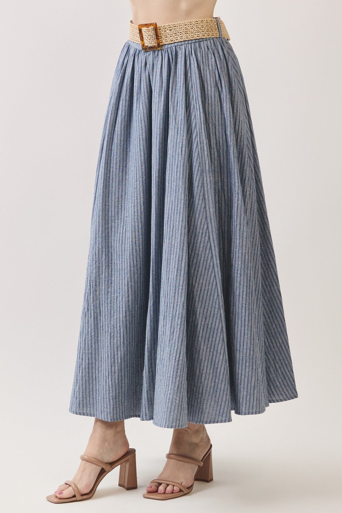 Pleated Maxi Skirt | Blue