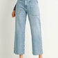 Wide Leg Utility Denim | Light Wash