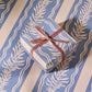 Floral Trellis and Blue Vine Stripe Double Sided Gift Wrap | Roll of 3 Sheets