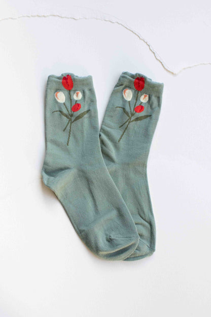 Tulip Bloom Socks | Black