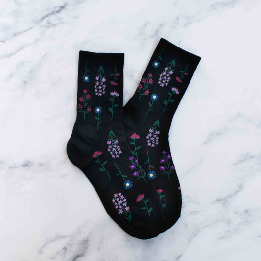 Botanical Garden Socks | Black