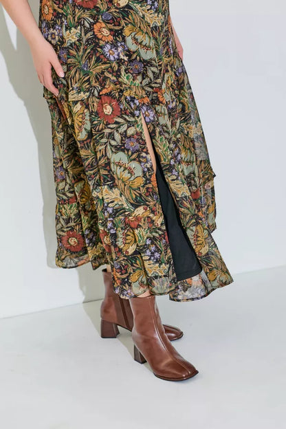Sally Dark Floral Maxi Dress | Extended