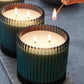 Roland Pine Green Ribbed Glass Candle | 14oz