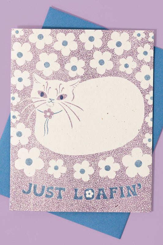 Just Loafin' Cat Card