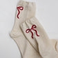 Holiday Bow Socks | Cream