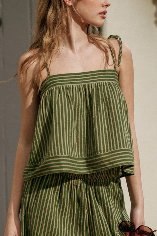 Boardwalk Stripe Top | Olive