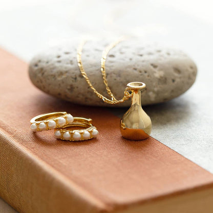 Tiny Ancient Vessel Pendant Necklace