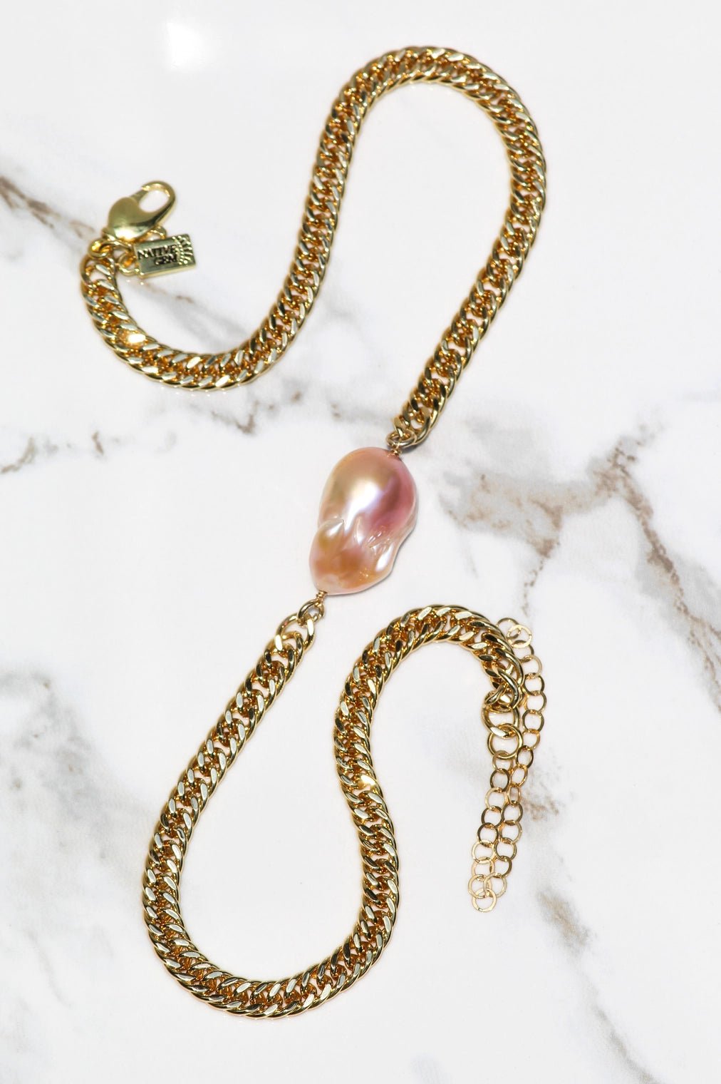 Bling Pearl Necklace | Blush