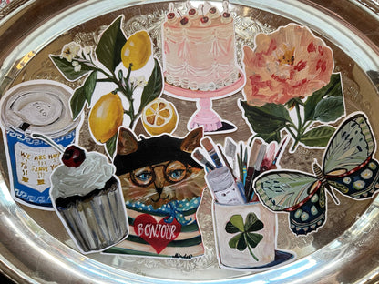 Bonjour Chat Die Cut Card