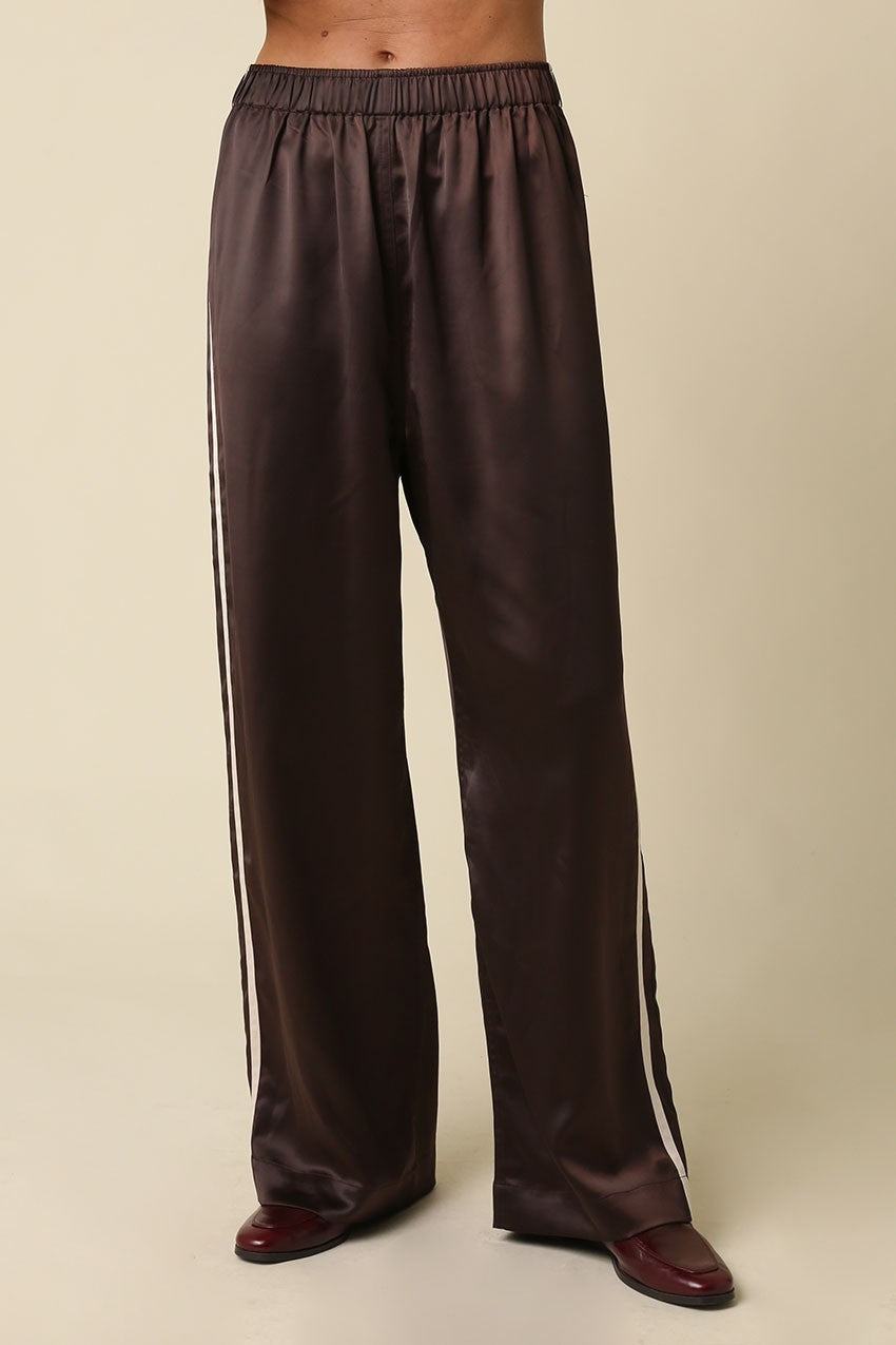 Kinda Sporty Satin Pants | Brown