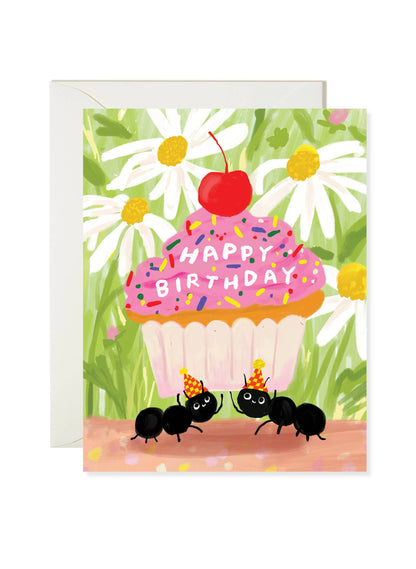 Ant Cupcake Birthday Card