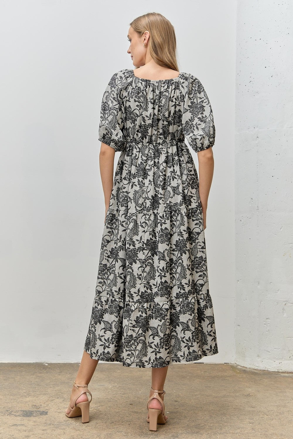 Quinn Textured Midi Dress | Black