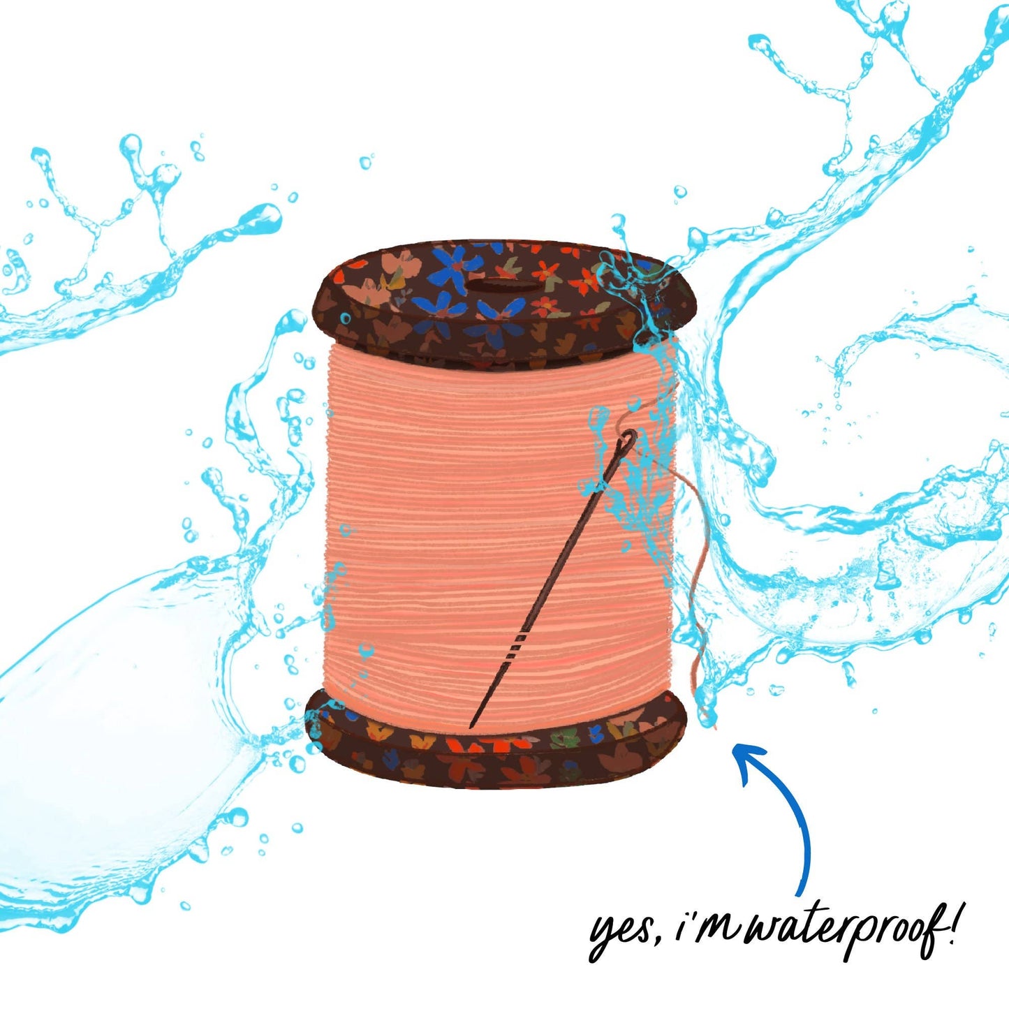 Pink Spool Of Thread Sticker
