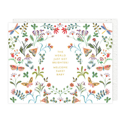 Butterfly Garden Baby Card