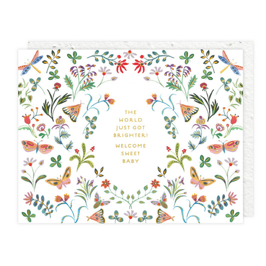 Butterfly Garden Baby Card