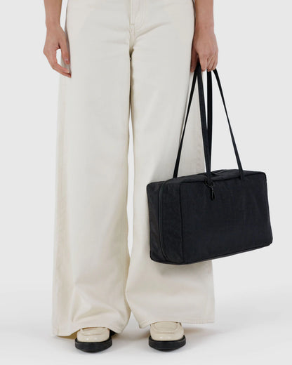 Medium Nylon Bowler Bag | Black