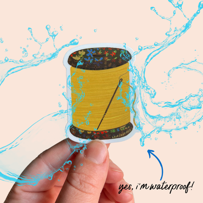 Yellow Spool of Thread Sticker