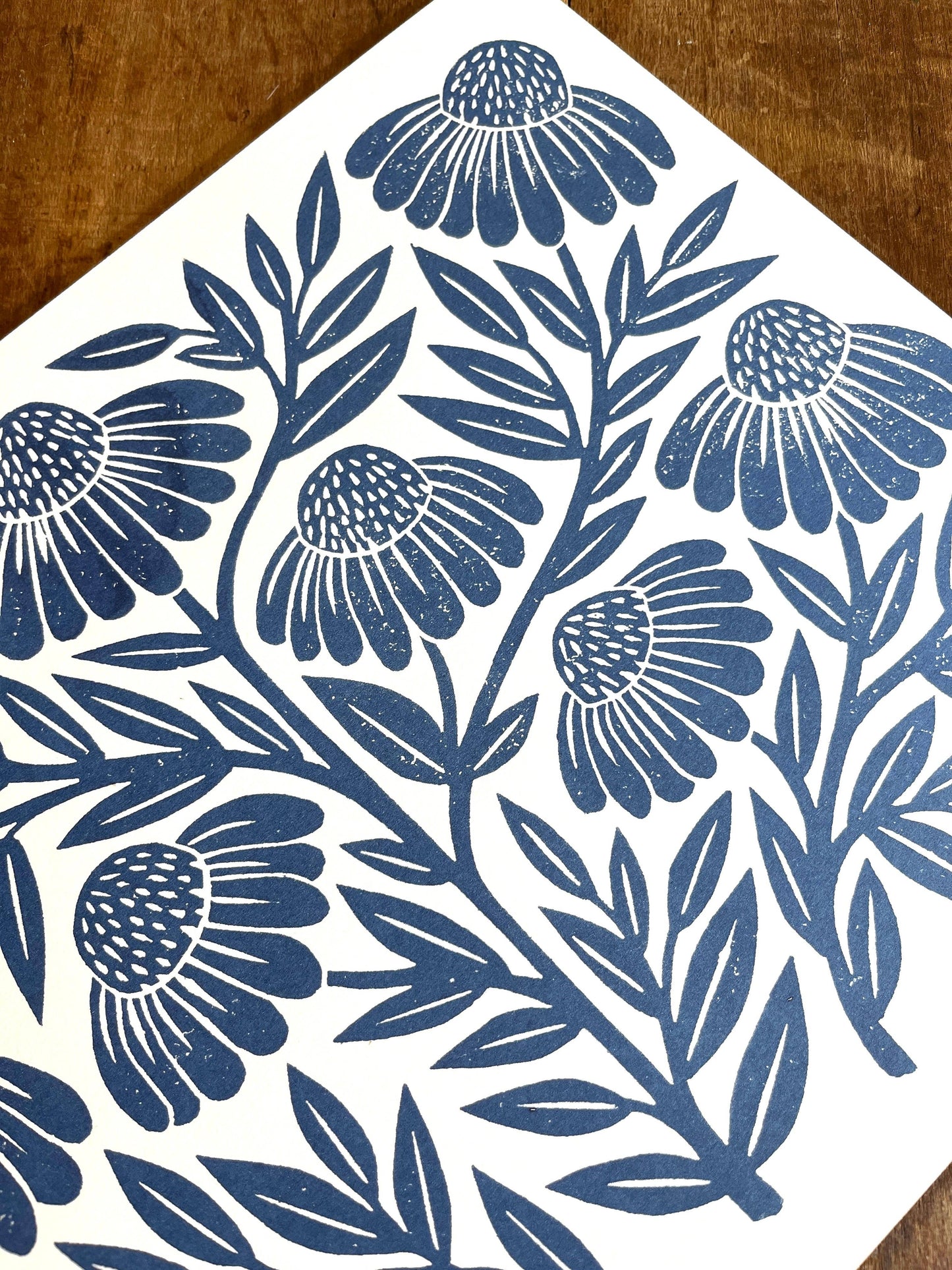 Garden Series Print | Navy Echinacea