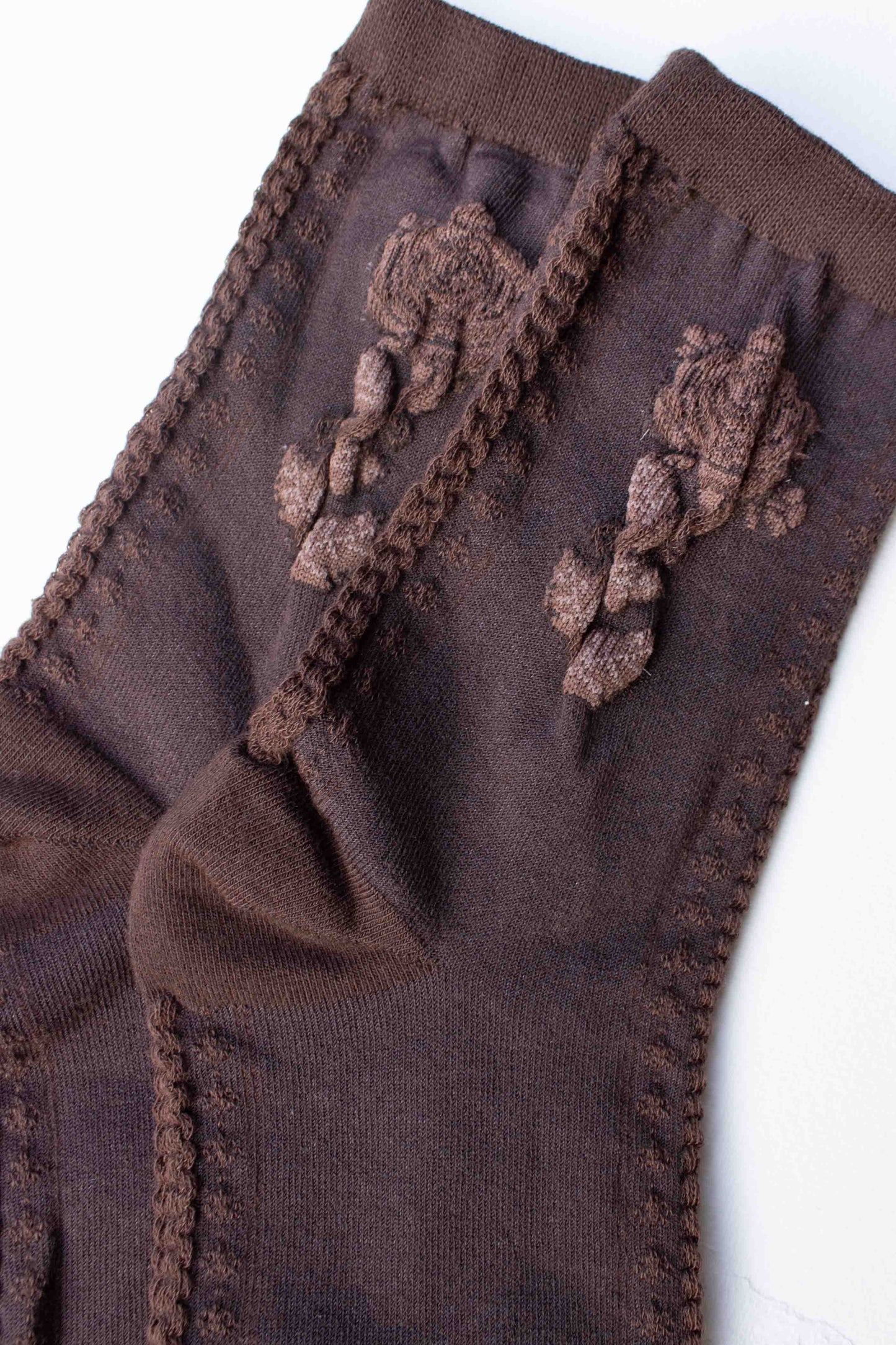 Rose Socks | Dark Brown