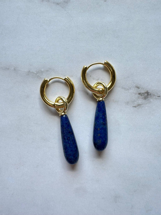 Amara Gemstone Hoops | Lapis