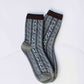 Vintage Floral Stripe Socks | Mocha