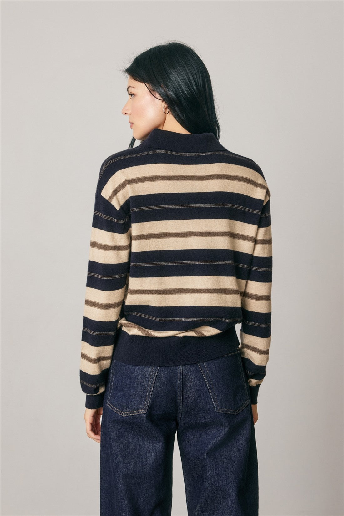 Hudson Stripe Polo Sweater