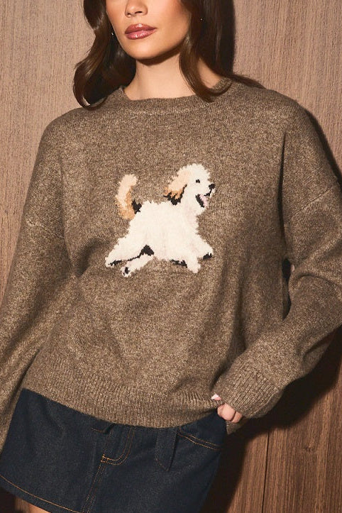 Lil Puppy Sweater | Brown