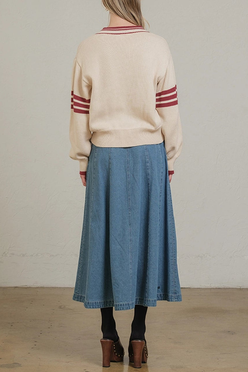 Crimson Varsity Sweater