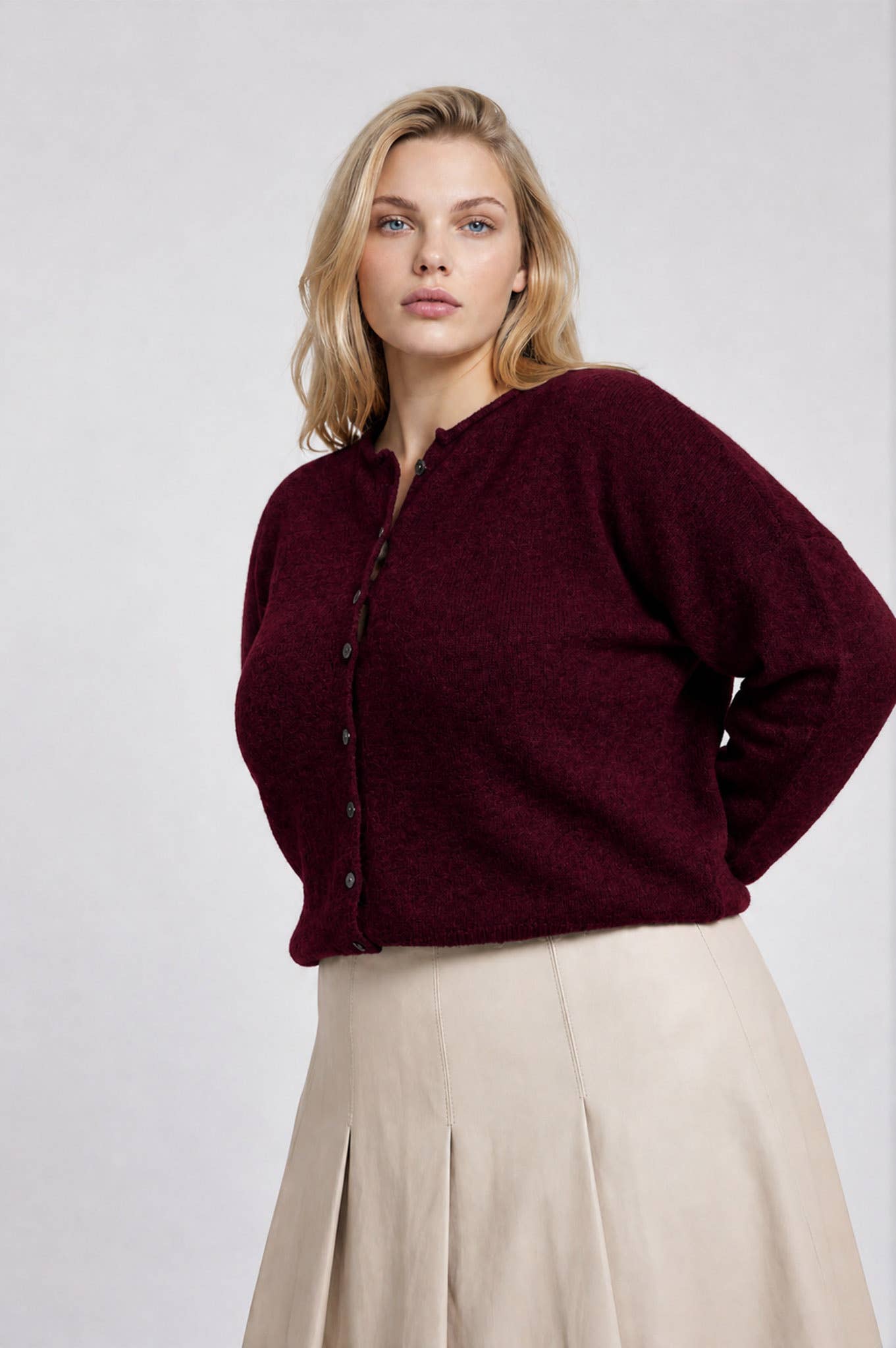 Piper Cardigan | Burgundy | Extended
