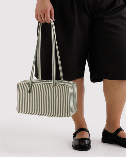 Nylon Bowler Bag | Sage Stripe