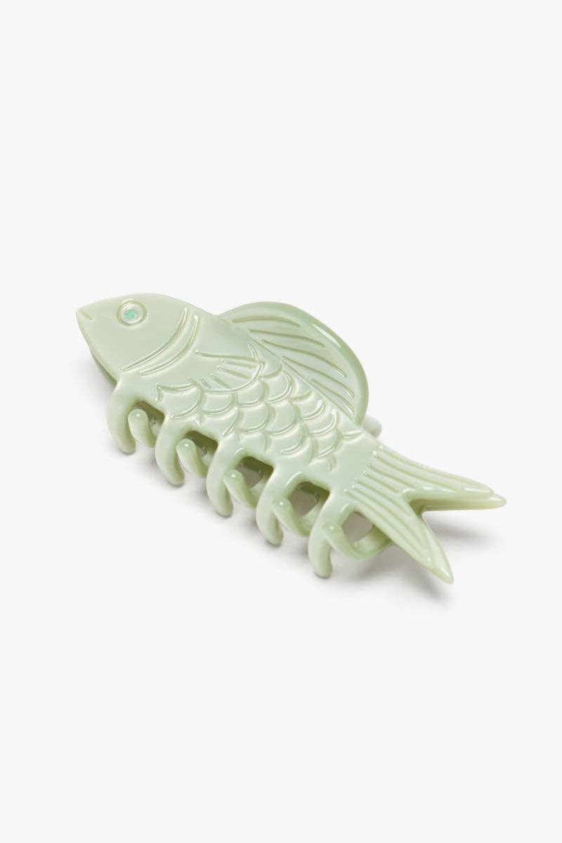 Mini Jade Green Fish Hair Claw