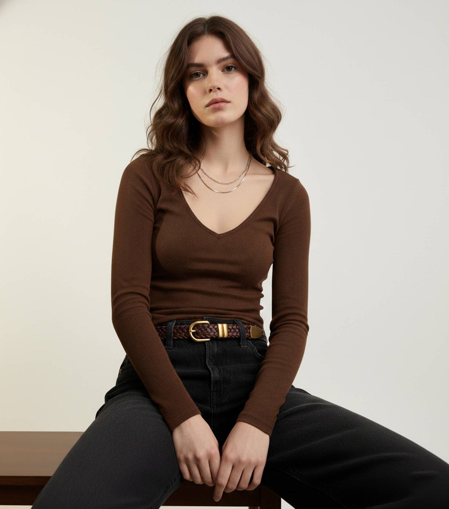 Braided Leather Belt | Brown