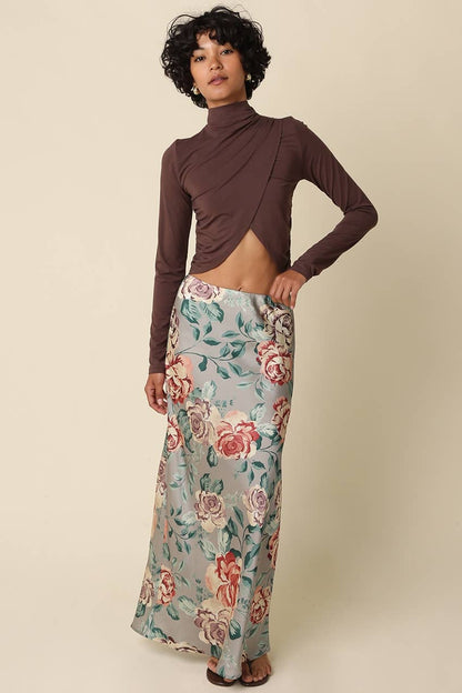 Sage Floral Maxi Skirt