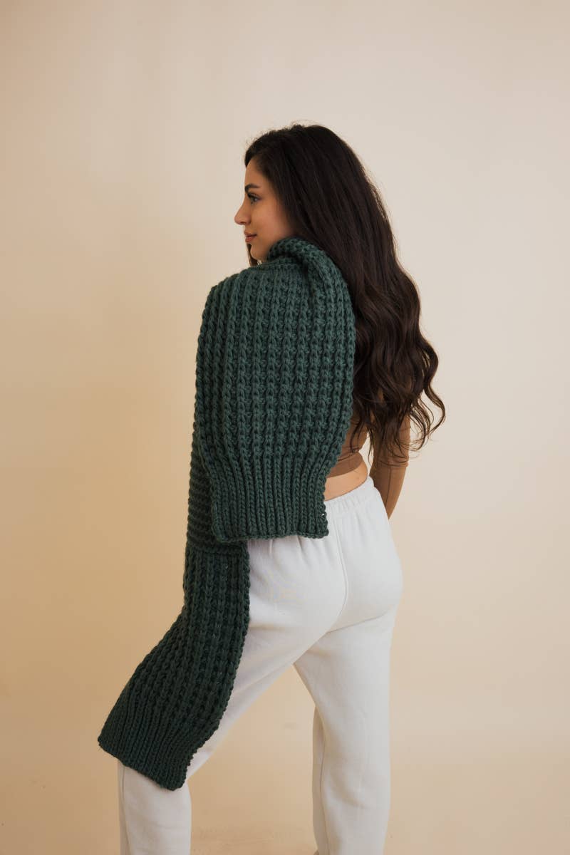 Waffle Knit Scarf | Olive