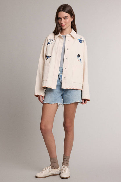 A Little Birdy Told Me Utility Shacket