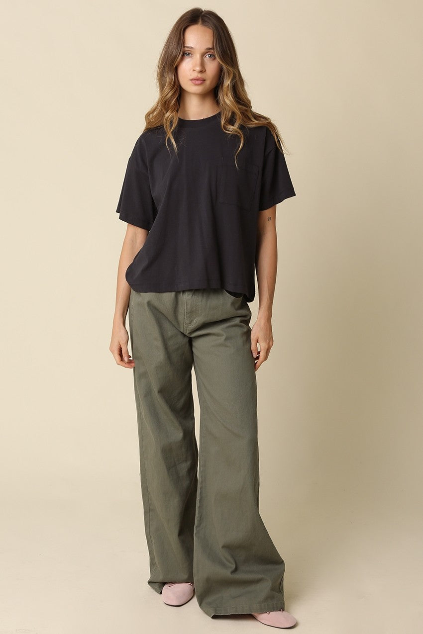 Breezy Relaxed Tee | Washed Black