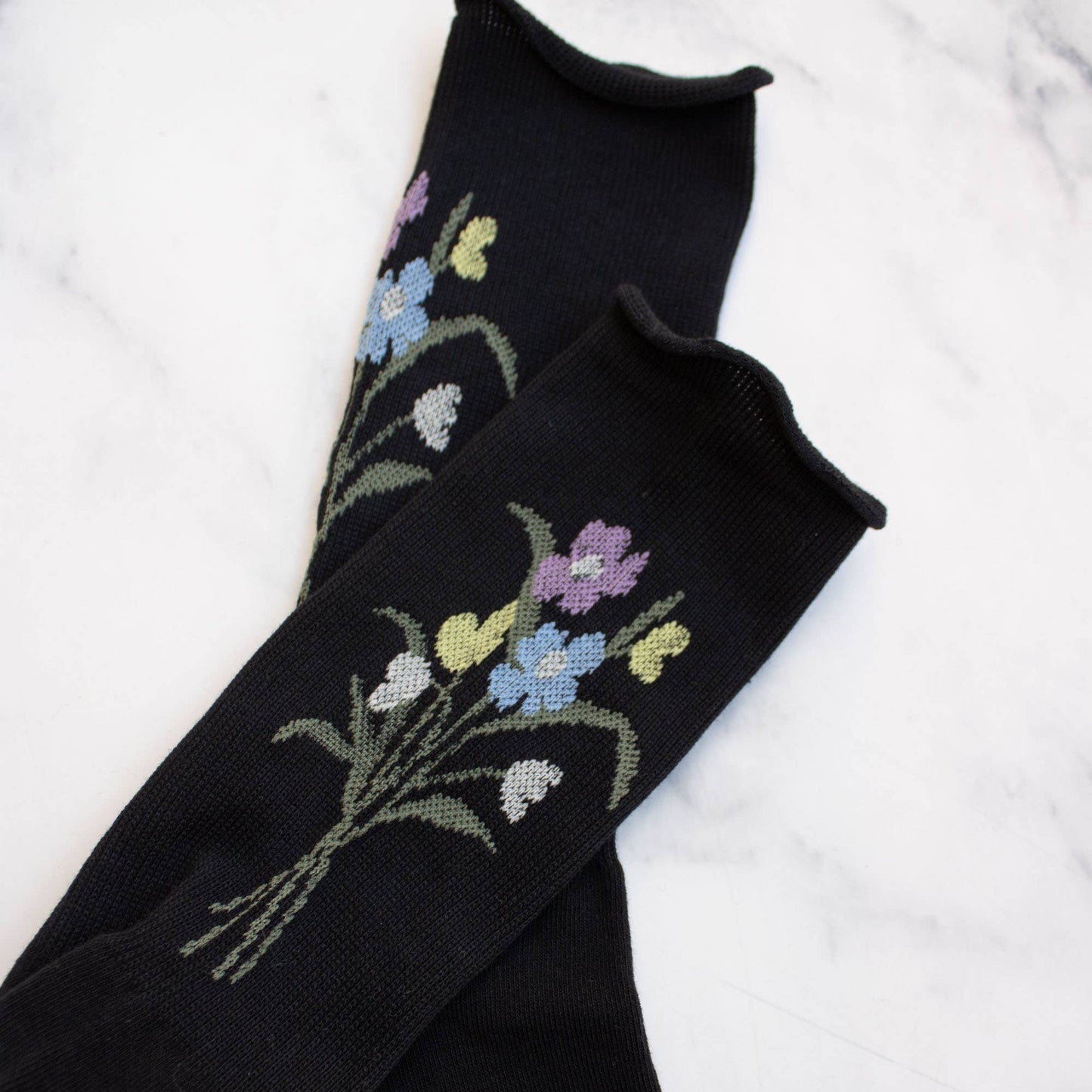 Flower Bouquet Socks | Black