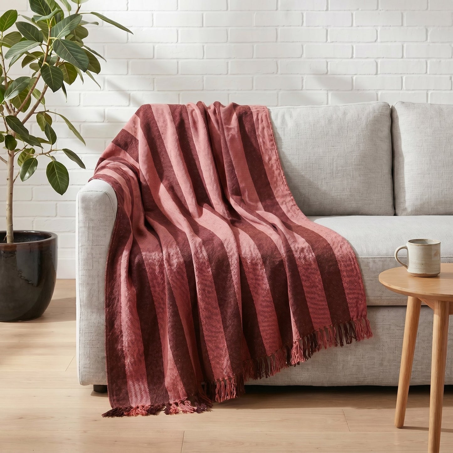Cabana Fringe Blanket | Berry