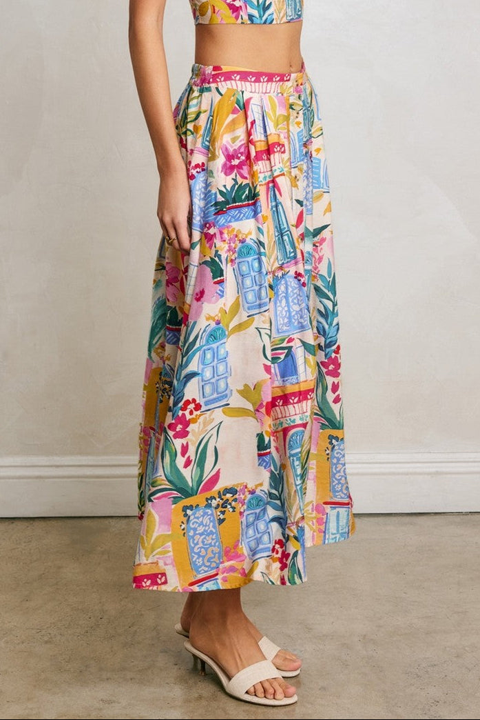 Mykonos Market Midi Skirt