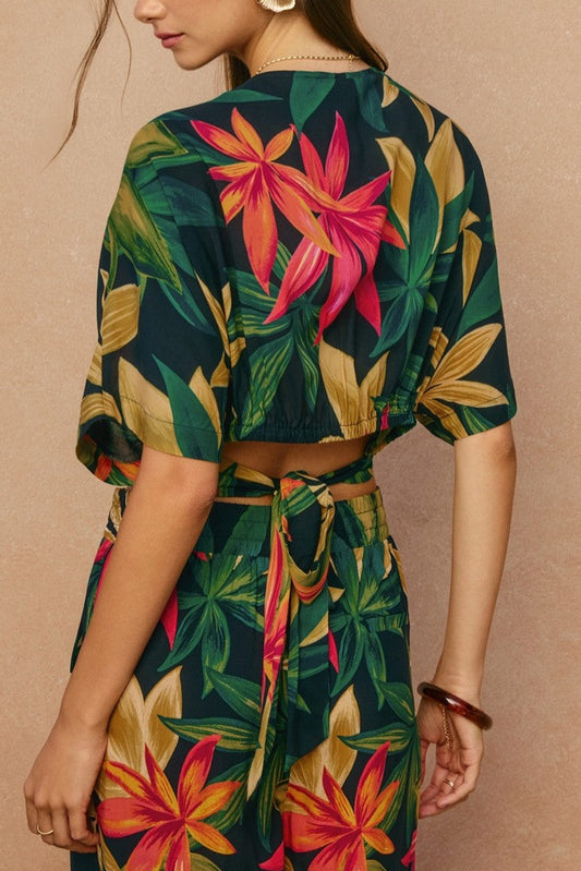 Tropical Medley Wrap Top