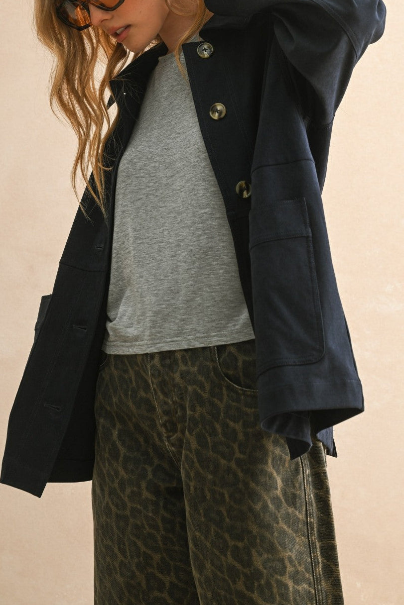 Night Sky Faux Suede Shacket